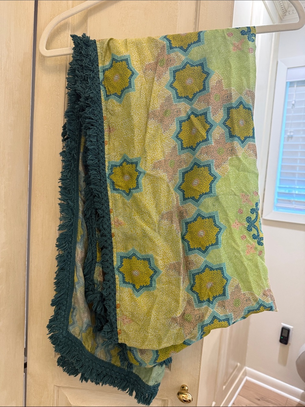 Verandah Green Printed Fringe Sarong